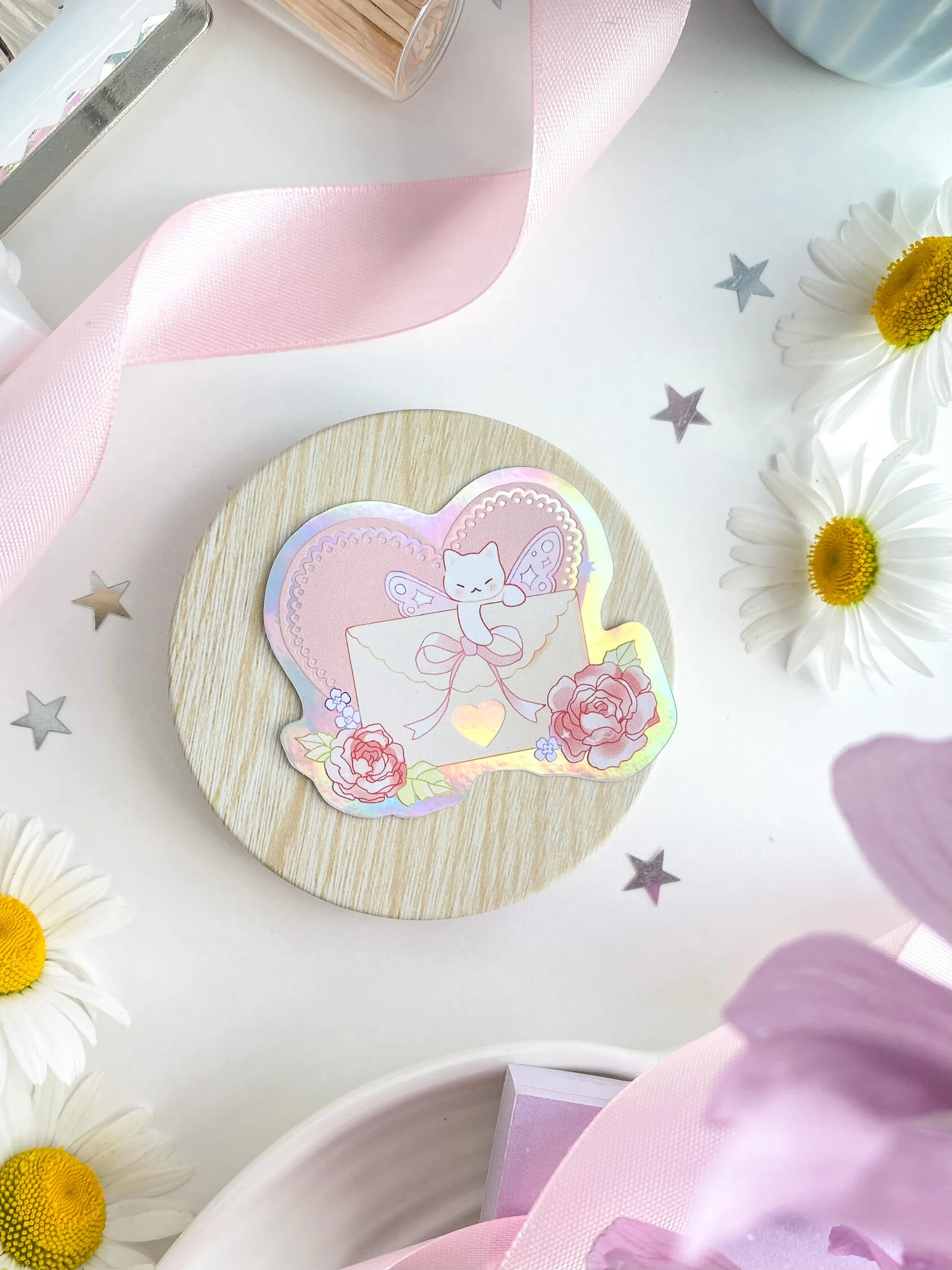 Голографический стикер 6 см. "Котята и детальки" Lavkot — изображение 4