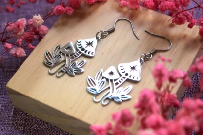Серьги из стали «Мухоморы» — изображение 3
