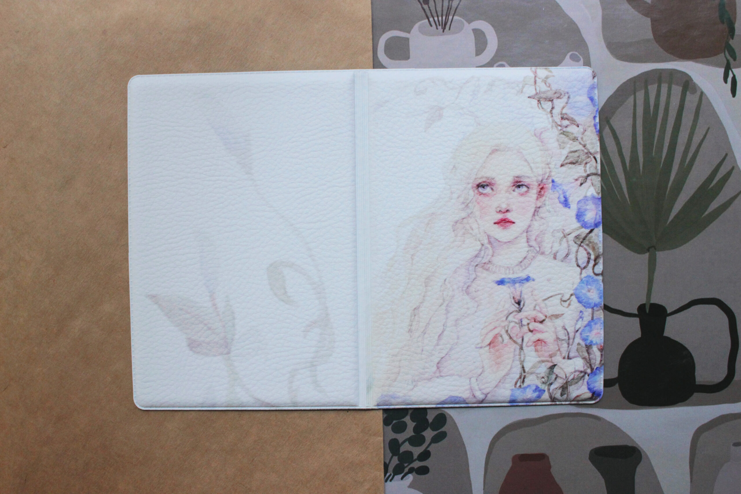 Обложка на паспорт «Девушка с голубыми цветами» DARI — изображение 2