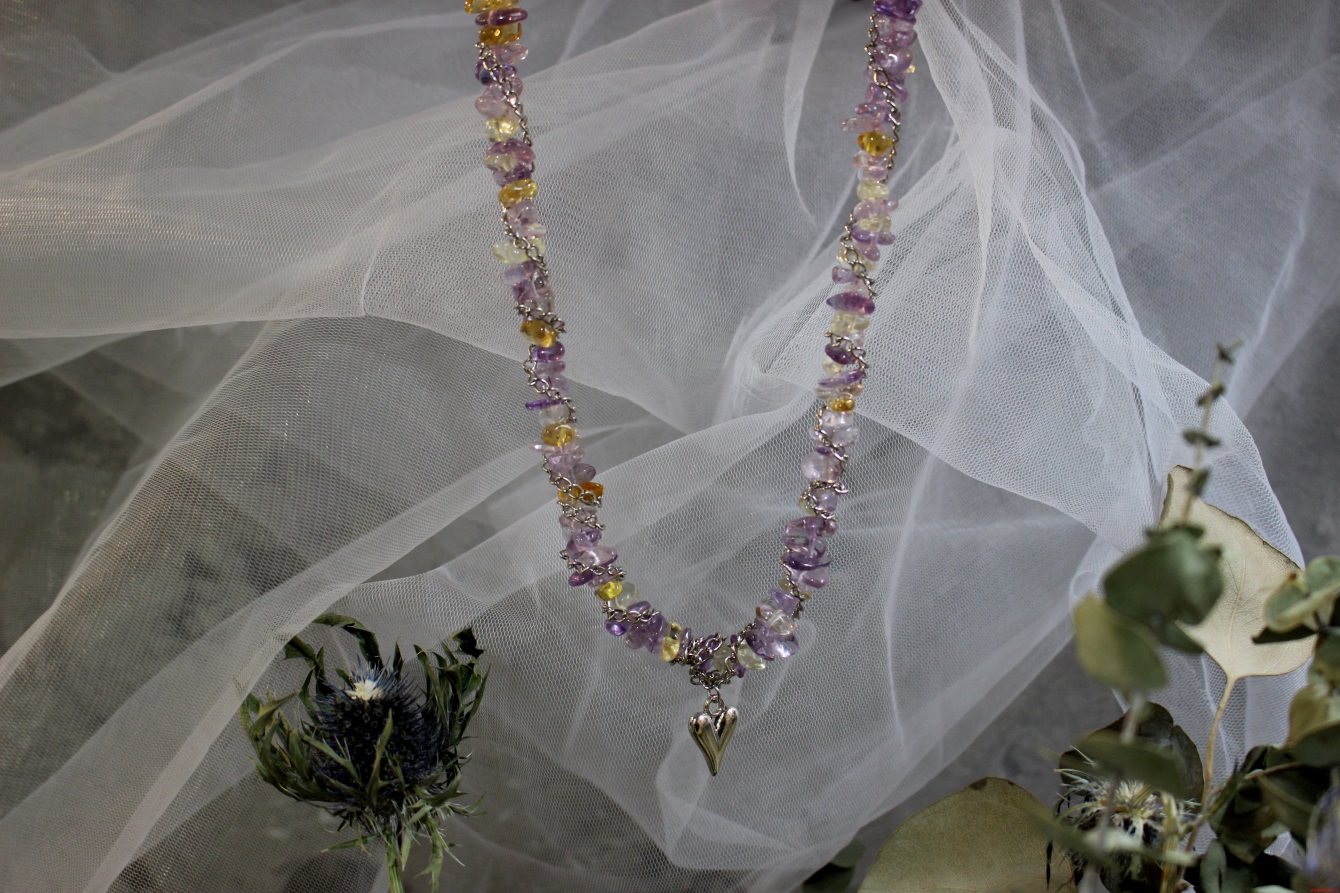 Колье аметистами, цитринами и цепью MOONA — изображение 2